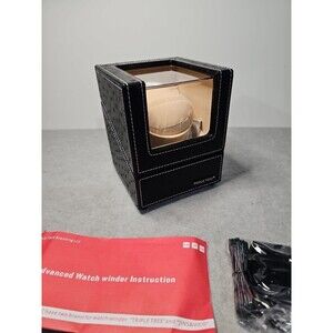TRIPLE TREE Single Watch Winder New In Box Black Faux Leather Look